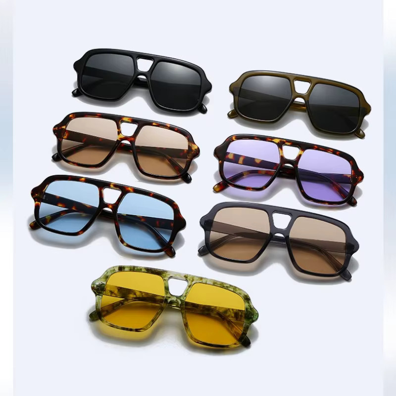 Samjune Sonnenbrille, quadratisch, Vollrand, Kunststoff, Schwarz, Unisex - Bild 1