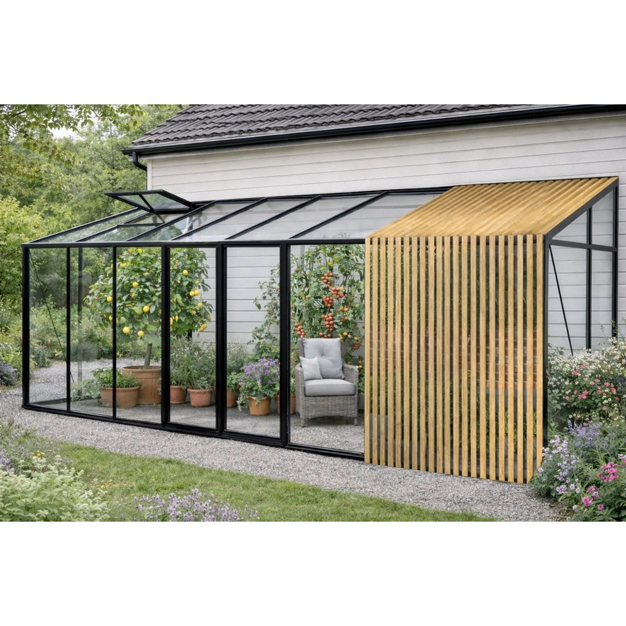Bloomcabin Wandgewächshaus GHLTAF6 mit Accoya und Sicherheitsglas in Schwarz - Bild 2
