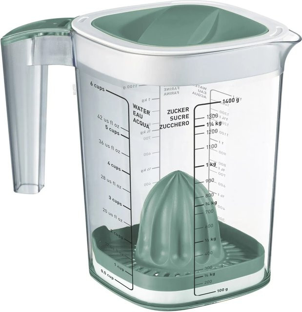 Rotho Back-Messbecher Loft 1,5 l, Transparent Mistletoe Green - Bild 1