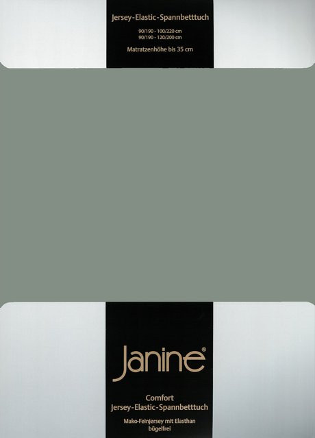 Janine Spannbetttuch Elastic Jersey aus Baumwolle in Grün - Bild 1