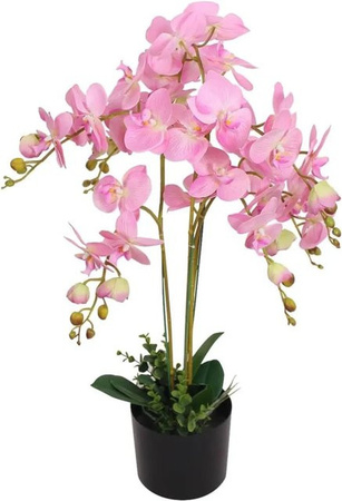 vidaXL Künstliche Orchidee in Pink mit Topf, Höhe: 75 cm