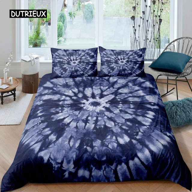 Binchi Outdoor Product Tie Dye Bettwäsche-Set mit psychedelischem Boho-Design, Mikrofaser, Mehrfarbig, B/H: 140 x 200 cm - Bild 1