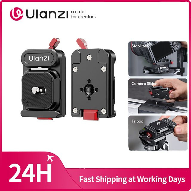 Ulanzi UKA Pro Schnellwechsel-Kit mit doppelter Verriegelungsplatte und Arca-Swiss-Basis für Kamera-Slider und Stabilisatoren, Schwarz - Bild 1