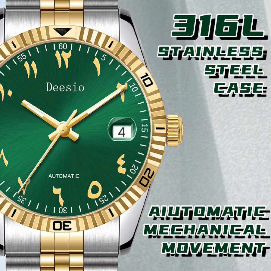 Deesio Armbanduhr, Automatik, Edelstahl, Grün, Herren - Bild 3