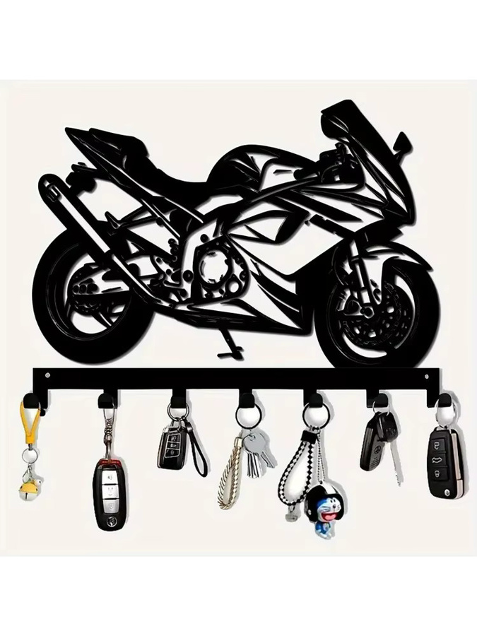 Knight Dream 7-teiliges Wandhaken-Set aus rostfreiem Metall für Handtücher, Mäntel und Motorradausrüstung in Silber und Schwarz - Bild 6