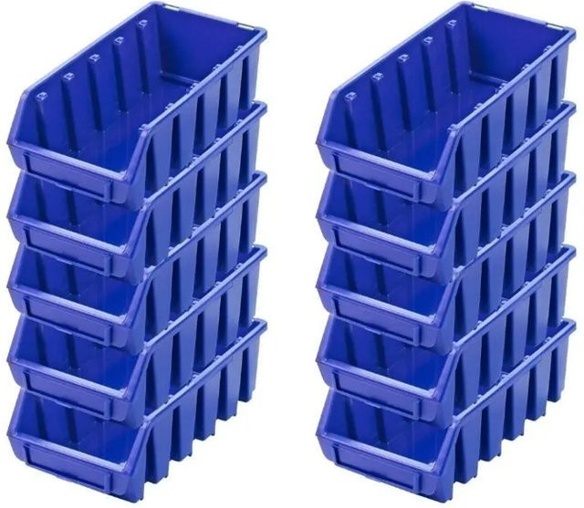 PROREGAL SuperSparSet 10x Sichtlagerboxen aus Polypropylen in Blau, H x B x T: 7,5 x 11,6 x 21,2 cm - Bild 1
