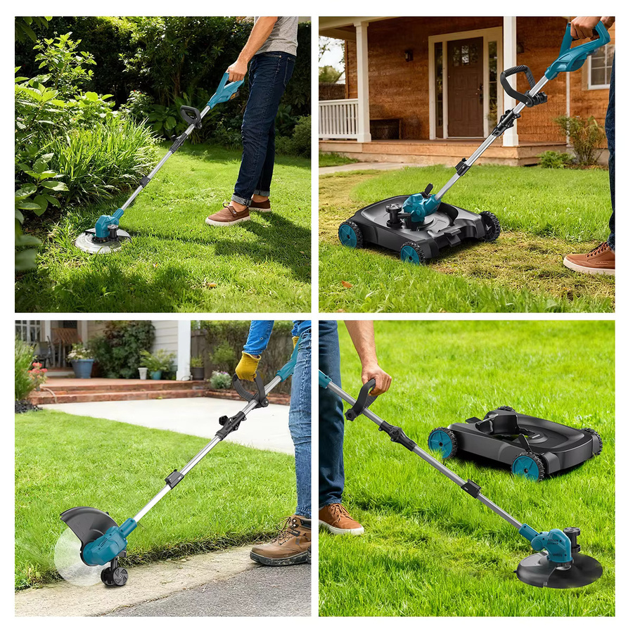 Gisam Bürstenloser elektrischer Rasenmäher und kabelloser Rasentrimmer 12 Zoll für Makita LXT 18V Akku - Bild 4