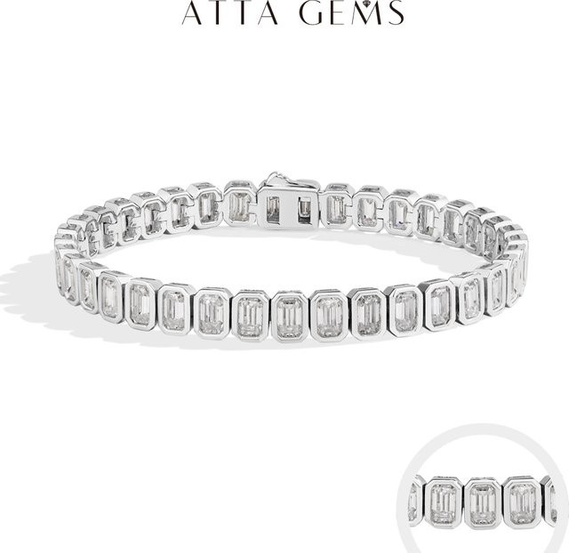 ATTAGEMS Tennis Armband, 925 Silber, vergoldet, Zirkonia, Unisex - Bild 1