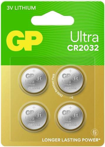 GP Knopfzelle CR2032 Lithium 3V 220 mAh 4er Pack Silber - Bild 1
