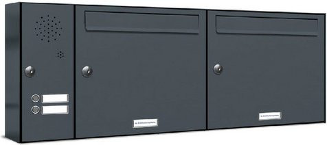 AL Briefkasten für 2 Parteien, grau, B/H/T: 91,4 x 34,5 x 11,6 cm - Bild 1