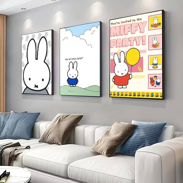 Miffy Modernes Abstract Paper Poster Illustration in Multicolour - Bild 1