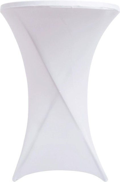 Yiran Furniture Stehtischhusse Rund aus Stretch-Spandex in Weiß, Durchmesser: 80 cm, Höhe: 110 cm - Bild 1