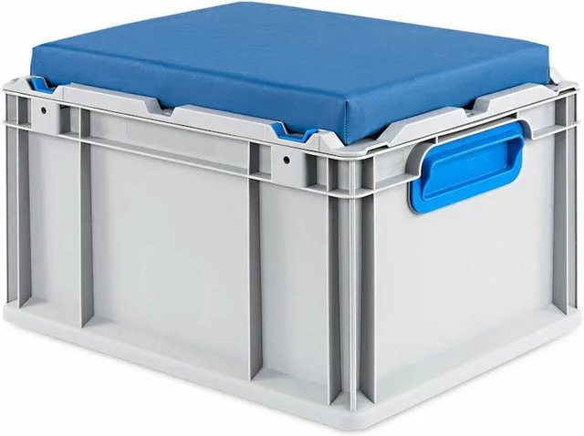 Eurobox NextGen Seat Box Blau H x B x T: 26,5 x 30 x 40 cm, 20 Liter Transportbox mit Griffen und Verschluss - Bild 1