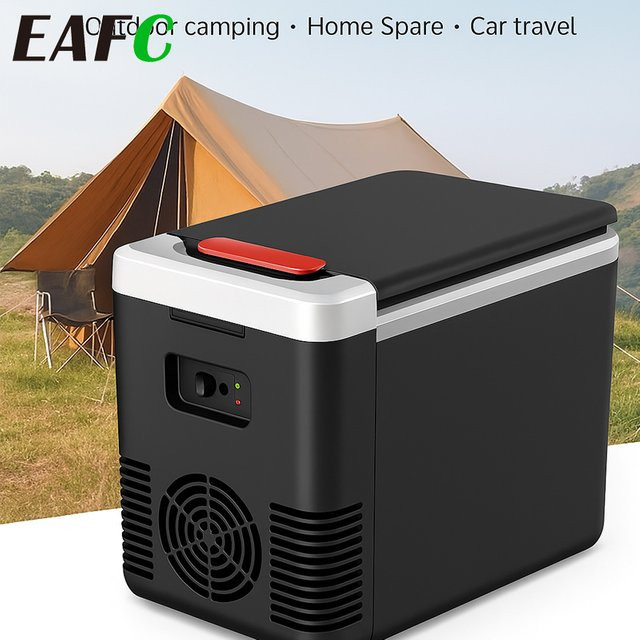 EAFC 3-in-1 Tragbarer Mini-Kühlschrank 10L in Schwarz für Auto und Zuhause mit Kühl- und Wärmefunktion, B/T/H: 28,5 x 33,5 x 28,5 cm - Bild 1