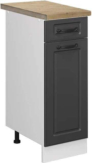 Vicco Küchenunterschrank R-Line Landhaus Stil in Anthrazit und Weiß mit Eiche Optik, B/T/H: 30 x 60 x 81,6 cm - Bild 1