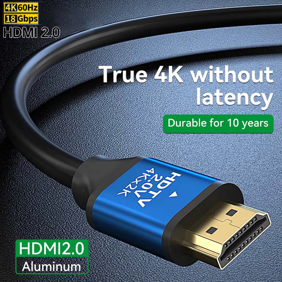 FDBOY Ultra High Speed HDMI 2.0 Kabel mit 18Gbps für 4K 60Hz und HDR zur Verbindung von PC, Monitor, Projektor und Spielekonsolen - Bild 3