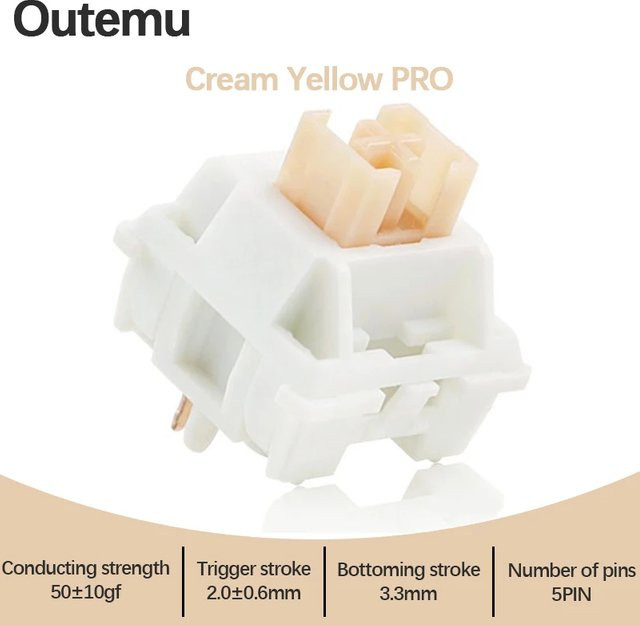 Outemu Mechanical Keyboard Switches 5-Pin Silent Tactile Linear Cream Pink Yellow Custom Gaming MX Switches aus PC - Bild 1