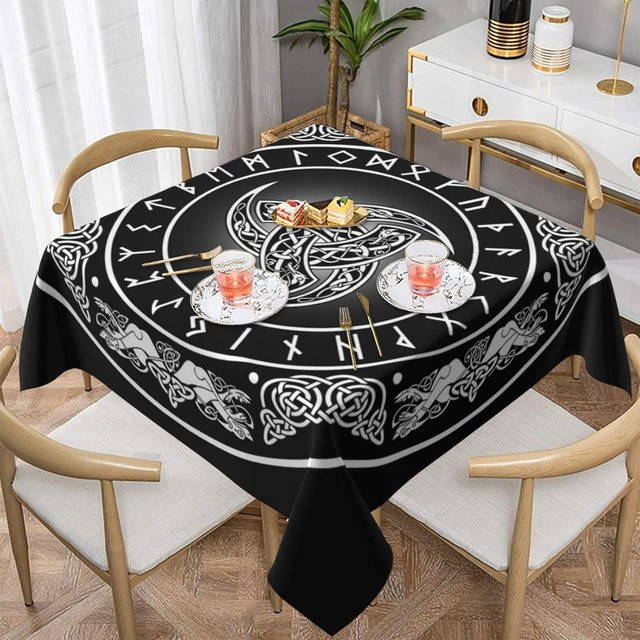 Rechteckige Tischdecke im Wikinger-Stil von JMG Household Supplies, Schwarz, B/T: 140 x 90 cm - Bild 1