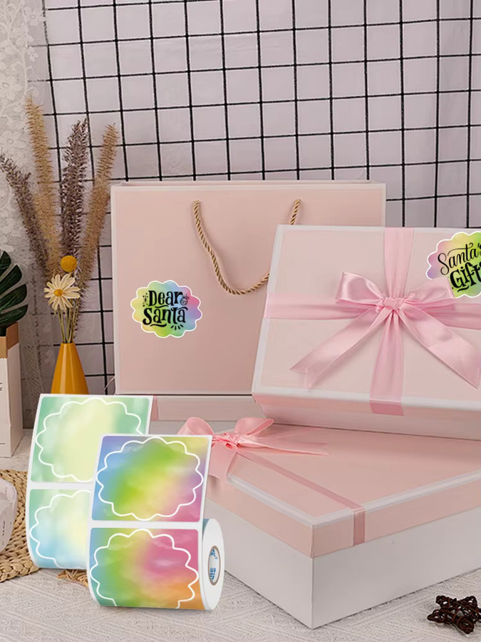 SINMARK Thermoaufkleber in Blumenform, bunte Papier-Etiketten für Phomemo-Drucker, DIY Geschenkanhänger Multicolor - Bild 4