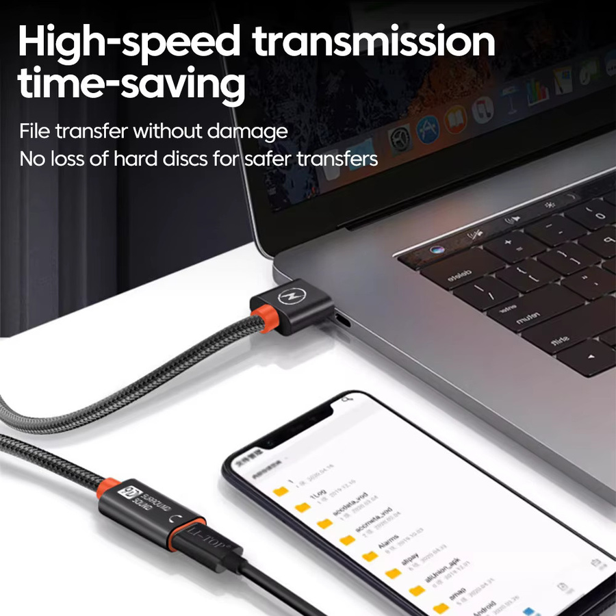 Olaf USB 2.0 auf Typ-C Verlängerungskabel in Schwarz für digitale Typ-C Kopfhörer mit Hochgeschwindigkeitsdatenübertragung (USB 3.0 Stecker auf USB 2.0 Buchse) - Bild 2