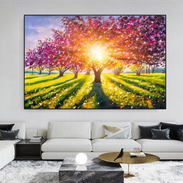 TPFLiving Poster Leinwand mit Naturmotiven wie Bergen, Meer und Kirschblüten, Mehrfarbig, B/H: 60 x 90 cm - Bild 1