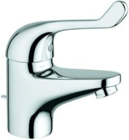 Grohe Einhand-Sicherheitsmischbatterie Euroeco Special für Waschtisch in Chrom mit Zugstangen-Ablaufgarnitur 1 1/4 Zoll - Bild 1