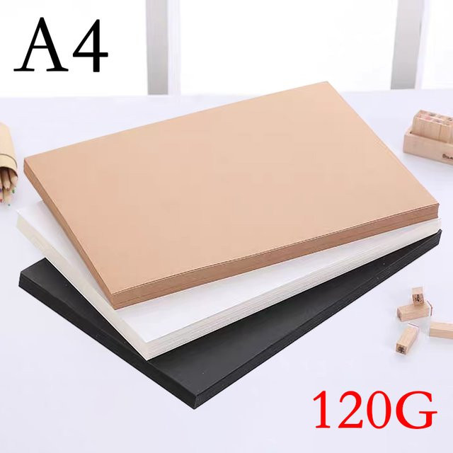 50 Stück Tonpei A4 Bastelkarton 120g für DIY Aquarell und Handwerk in Weiß, Schwarz oder Braun, geeignet für Inkjet und Laser Drucker - Bild 1