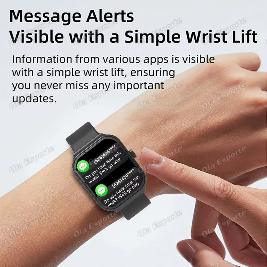 Ola Esporte Smartwatch in Rot mit Bluetooth-Anruffunktion, Herzfrequenz-, Blutsauerstoff- und Schlafüberwachung sowie Sportmodi - Bild 3