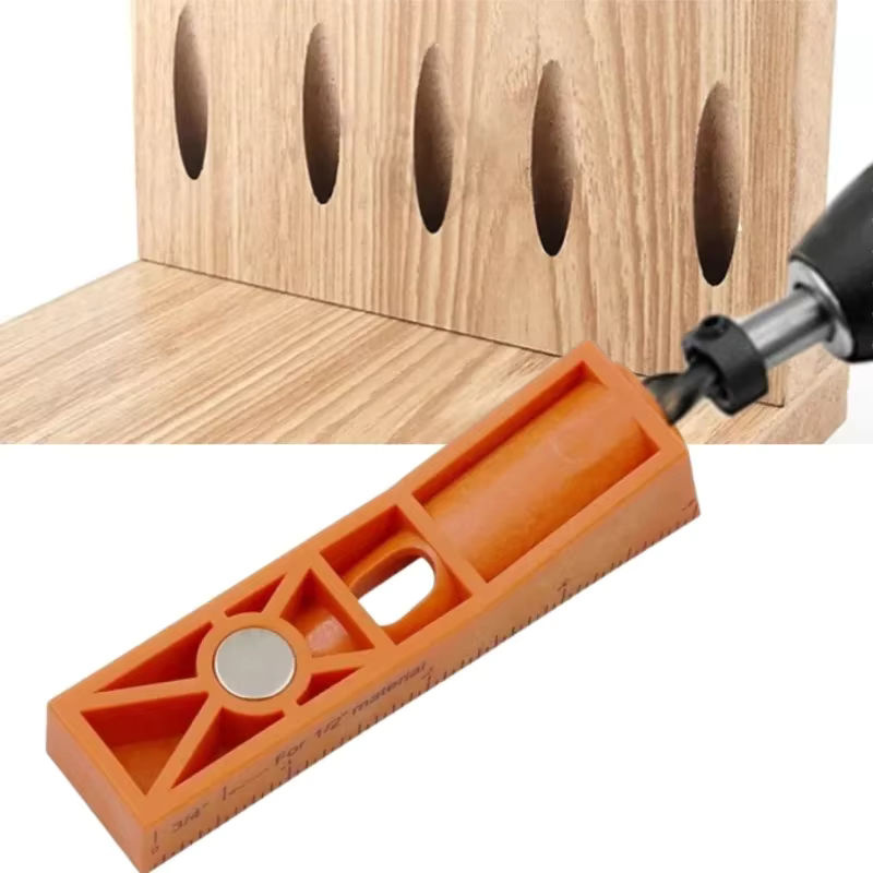 Wnew Taschenloch-Bohrvorrichtung in Orange als Schrägloch-Bohrführung für Holzbearbeitung und Möbelverbindungen - Bild 5