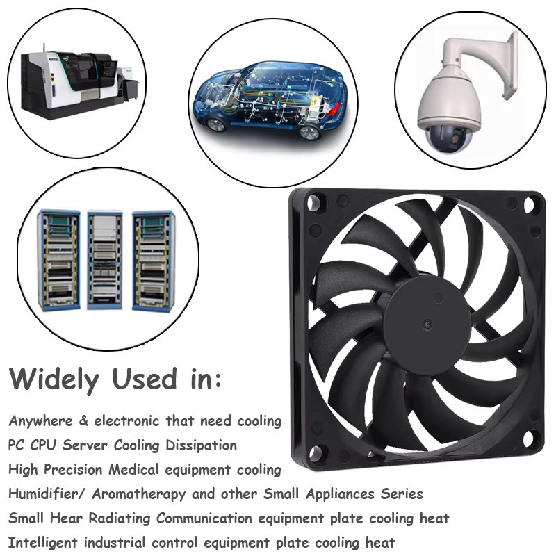 YOUNUON 2er-Set Bürstenloser DC Kühlventilator für PC und CPU mit USB-A Anschluss, Schwarz, B/T/H: 8,0 x 8,0 x 1,0 cm - Bild 3