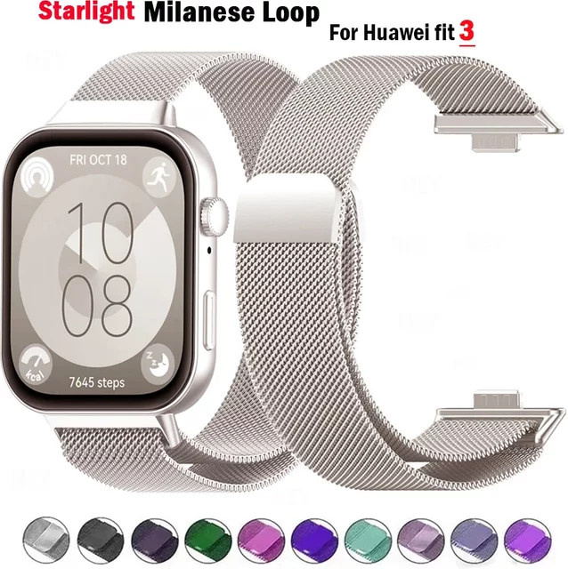 Uhrenarmband Milan Loop Band für Huawei Fit 3, Edelstahl, Silber, Unisex - Bild 1