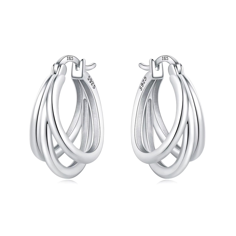 Orstarry Ohrringe, 925 Silber, 3 Kreis, Damen - Bild 1