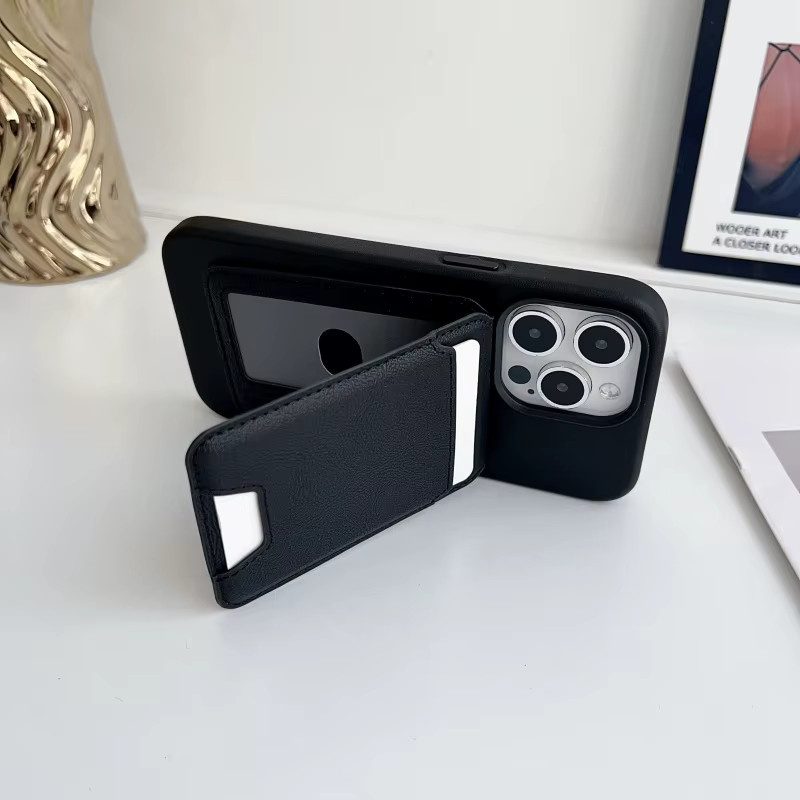 Magnetischer Leder-Kartenhalter für MagSafe iPhone 13 14 15 16 17 Pro Max, Ultradünnes Multifunktions-Wallet in Grau - Bild 3