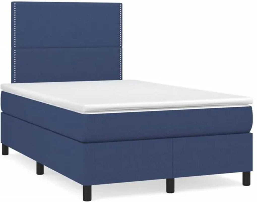 Vidaxl Boxspringbett mit Matratze in Blau aus Stoff, B/T/H: 190 x 120 x 118 cm - Bild 1