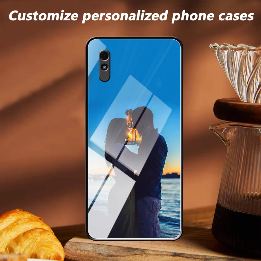 Personalisierte Fotospiegel Handyhülle aus Glas für Xiaomi Redmi 9, 9A, 9T, 9C, 9i und 9 Power in Schwarz und Multicolour - Bild 2