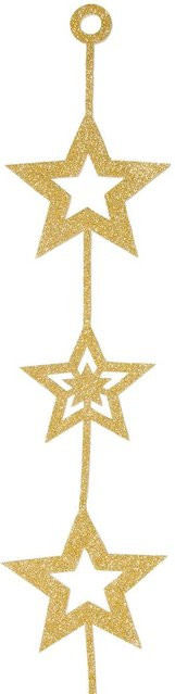 Halbach Glittergirlande Sterne in Gold für die Weihnachtszeit und Winterzeit - Bild 1