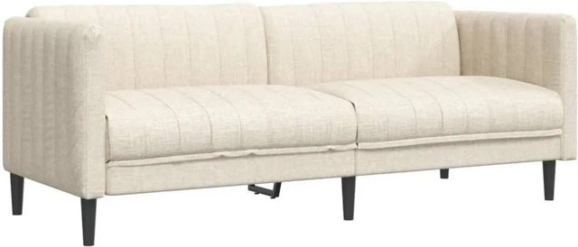 vidaXL 3-Sitzer-Sofa modern mit Armlehnen aus Stoff und Massivholzrahmen in Creme/Beige, B: 193,0 cm, H: 76,5 cm, T: 74,5 cm - Bild 1