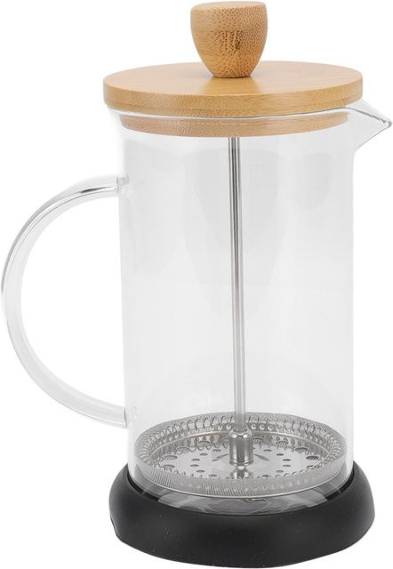 CosyHome French Press Kaffee- und Teekanne aus hitzebeständigem Hochborosilikatglas in Weiß - Bild 1