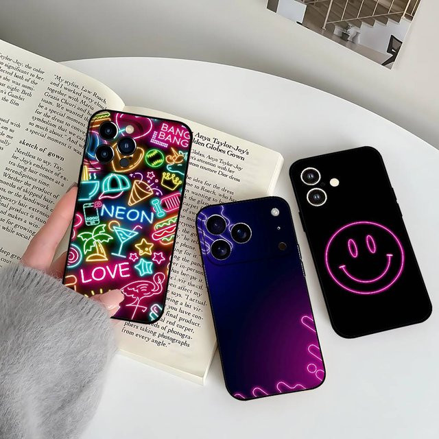 Neonlicht Handyhülle für Apple iPhone 17 16 15 14 13 12 11 Pro Max Plus in Multicolour - Bild 1