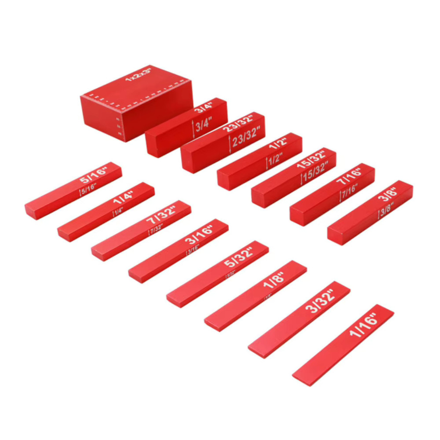 FNICEL Setup-Blöcke Höhenmesser-Set aus Aluminium, 15 Stück Präzisions-Setup-Stangen in Rot für Router und Tischsäge im Holzbearbeitungs-Zubehör - Bild 2