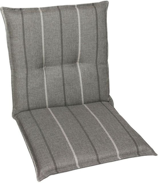 GO-DE TEXTIL Gartenauflage für Niederlehner, 2er Set, Grau, wendbar aus Olefin mit Schaumstofffüllung - Bild 1