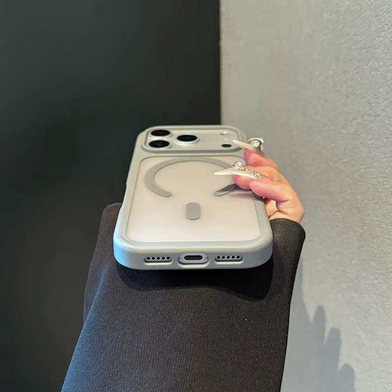 Transparente MagSafe Handyhülle mit mattem Finish für Apple iPhone 12 13 14 15 16 17 Pro Max Plus Air in Blau - Bild 2