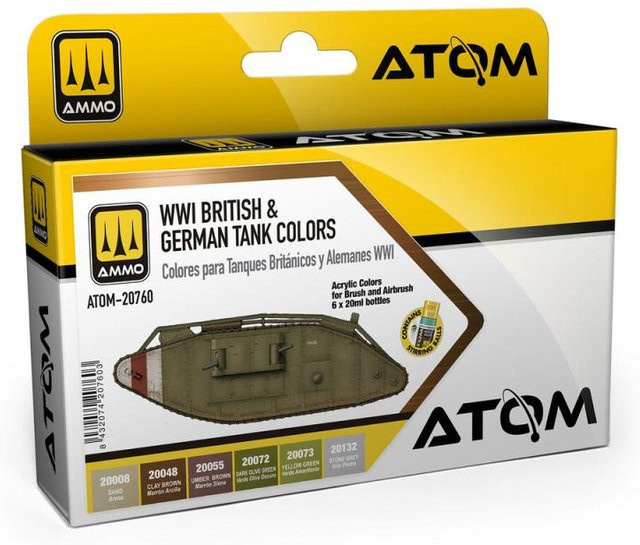AMMO by MIG Jimenez ATOM WWI British & German Colors Set, Bunt / Mehrfarbig - Bild 1