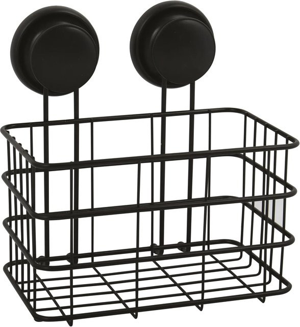 MSV Duschkorb Mega Ventouses aus Stahl in Schwarz, B/T/H: 20 x 16 x 22 cm - Bild 1