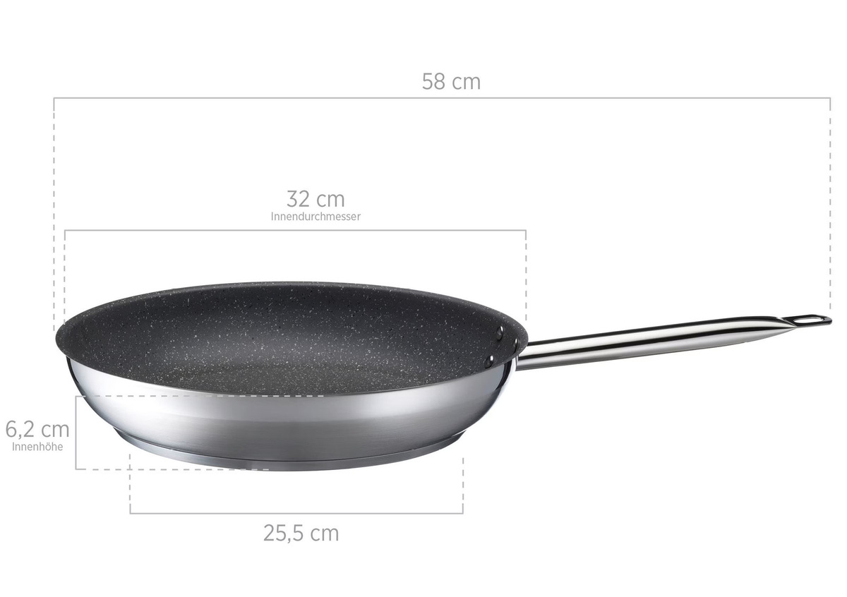 Mäser Bratpfanne Professional Granitec Schwarz mit Antihaftbeschichtung aus Keramik und Edelstahl - Bild 2