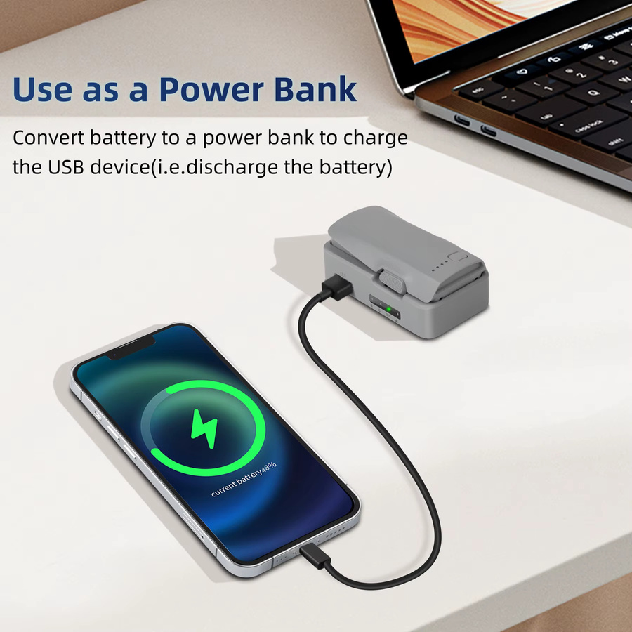 DJI NEO 2 USB-Akkuladegerät Intelligentes Einkanaliges Ladehub Tragbares Drohnenladegerät in Grau - Bild 3