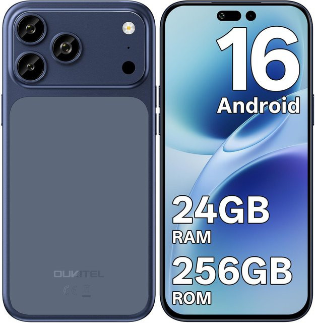 Oukitel C17 Plus Android Smartphone in Blau mit 256 GB Speicher, 6,9 Zoll 120Hz Display, 5000mAh Akku und GPS - Bild 1