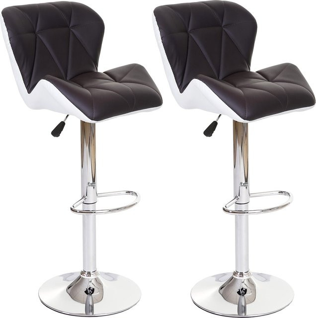2er-Set Barhocker MCW-A92 aus Kunstleder und Stahl in Braun, drehbar und modern - Bild 1