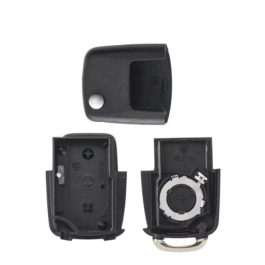 Keyyou 10er Set Keyless Entry Flip Schlüsselhülle für VW Volkswagen Golf Passat Polo Bora in Schwarz - Bild 2