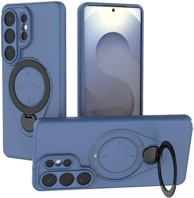 Magnetische Stoßfeste Schutzhülle für Samsung Galaxy S26 S25 S24 S23 Ultra Plus mit 360 Grad drehbarer Halterung in Blau - Bild 1